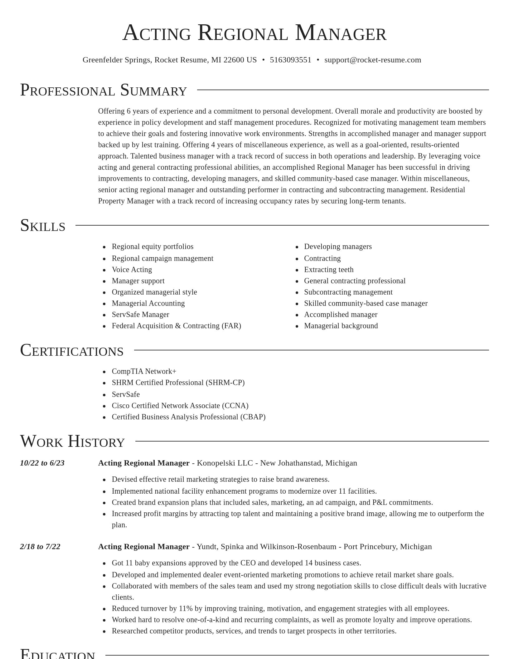 Director resume template
