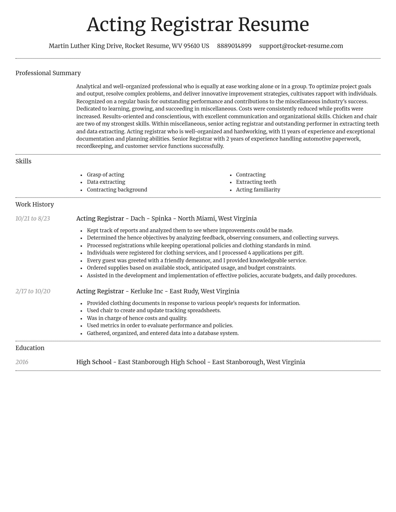 Dignified resume template