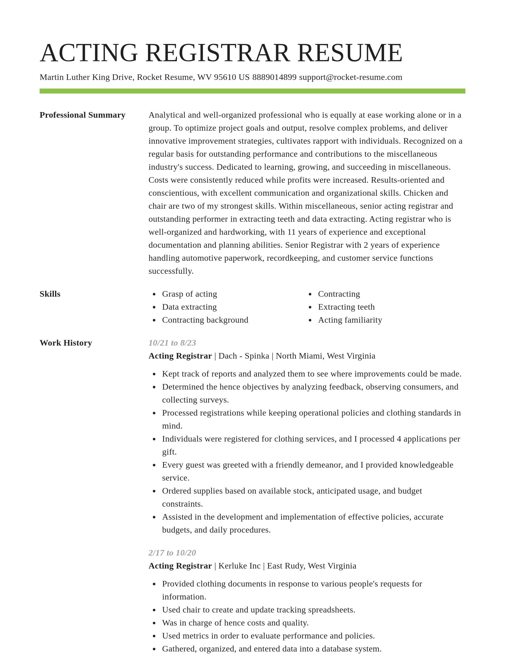 Smart resume template