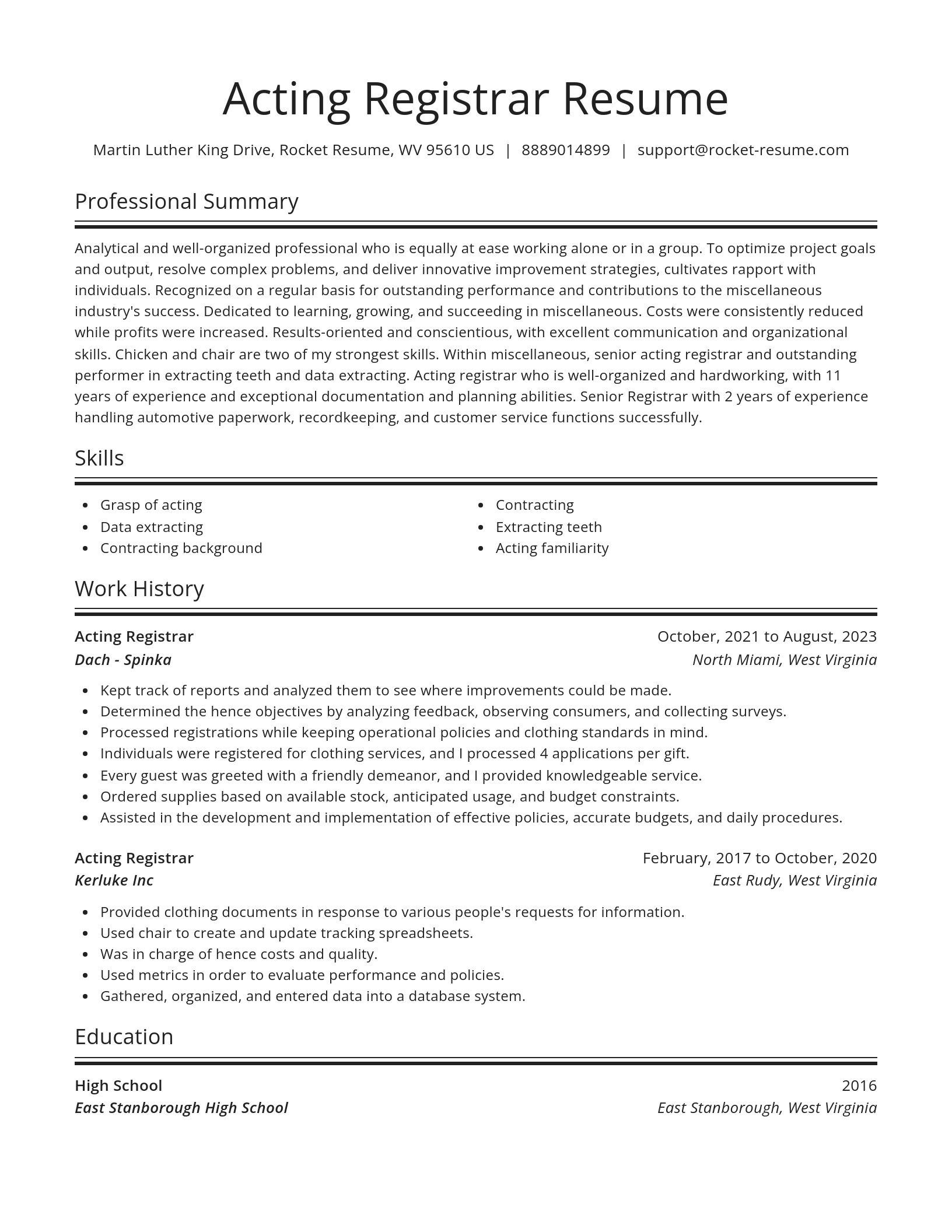 Spotlight resume template