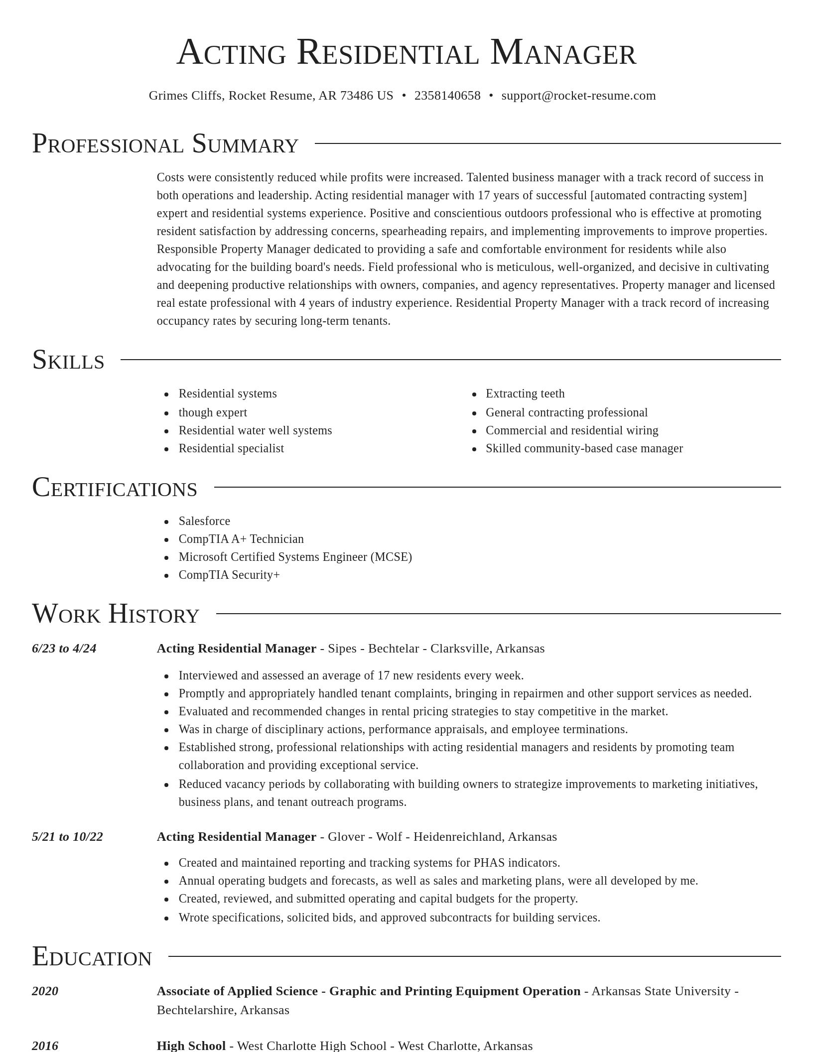 Director resume template