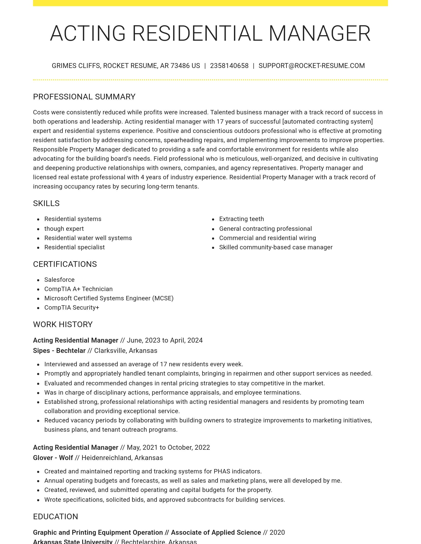 Grand resume template