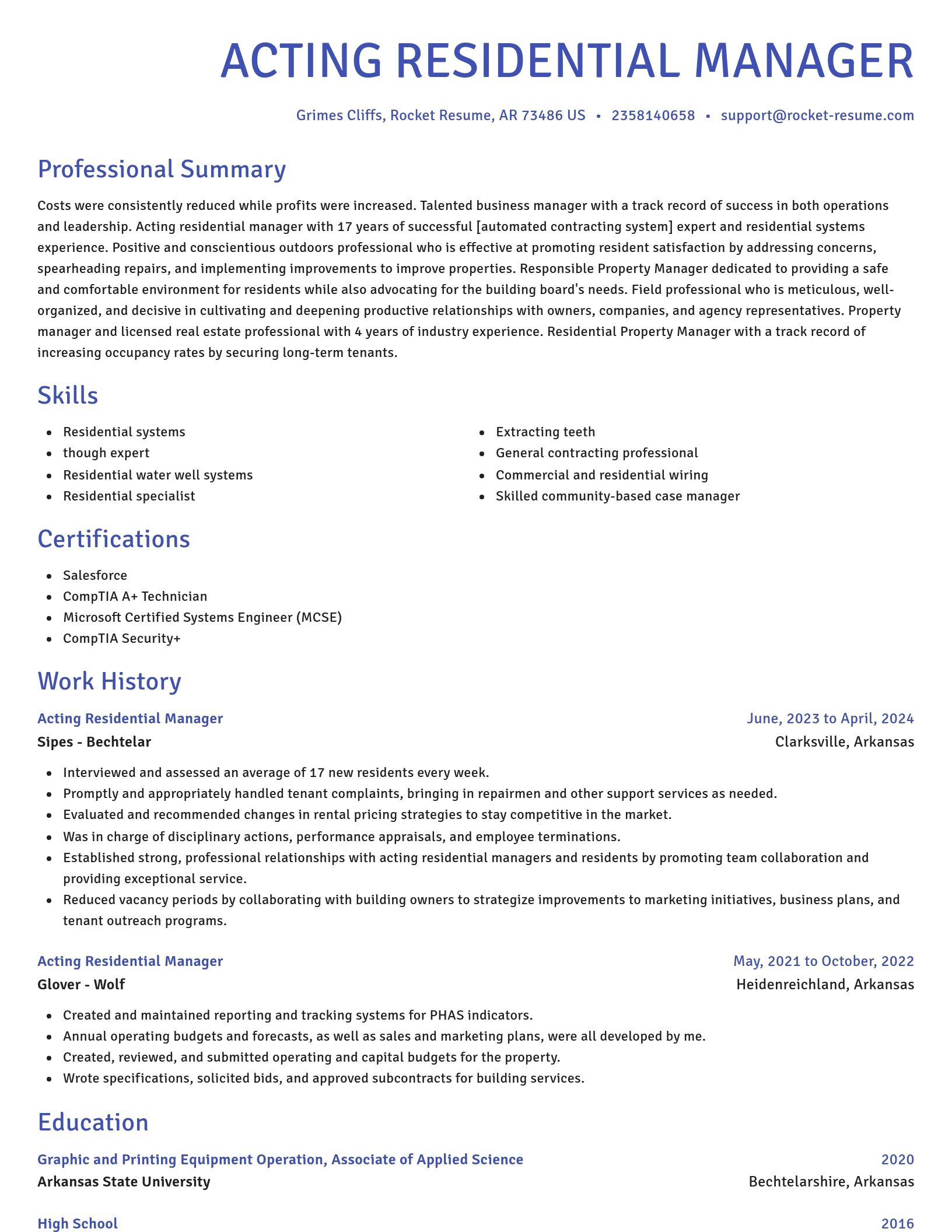 Novel resume template