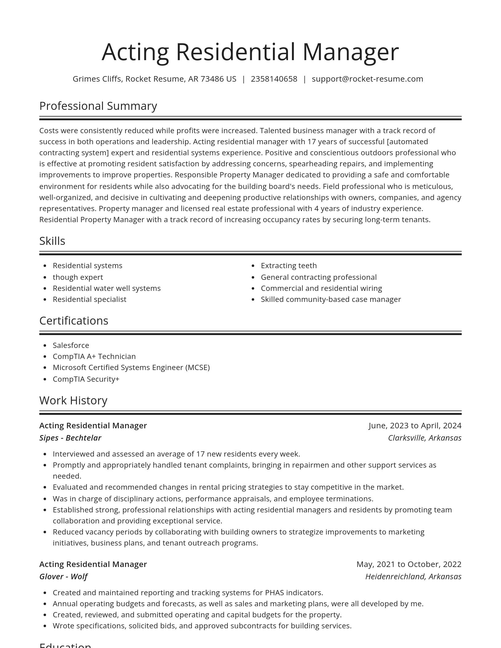 Spotlight resume template