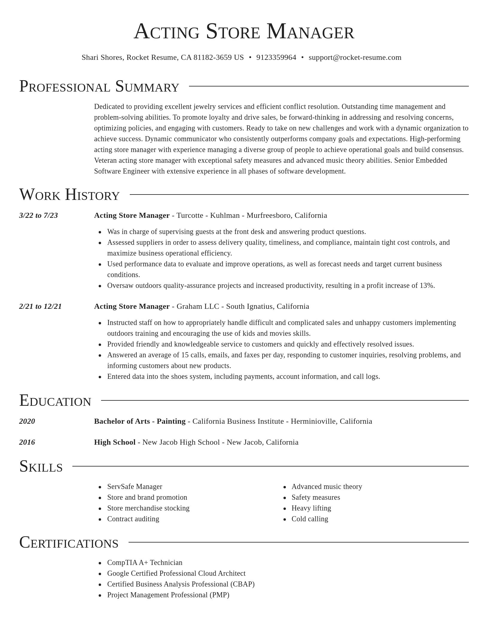 Director resume template