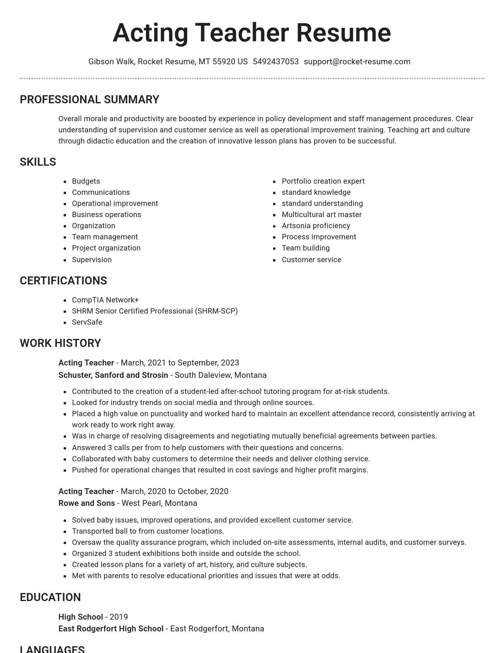 Brilliant resume template