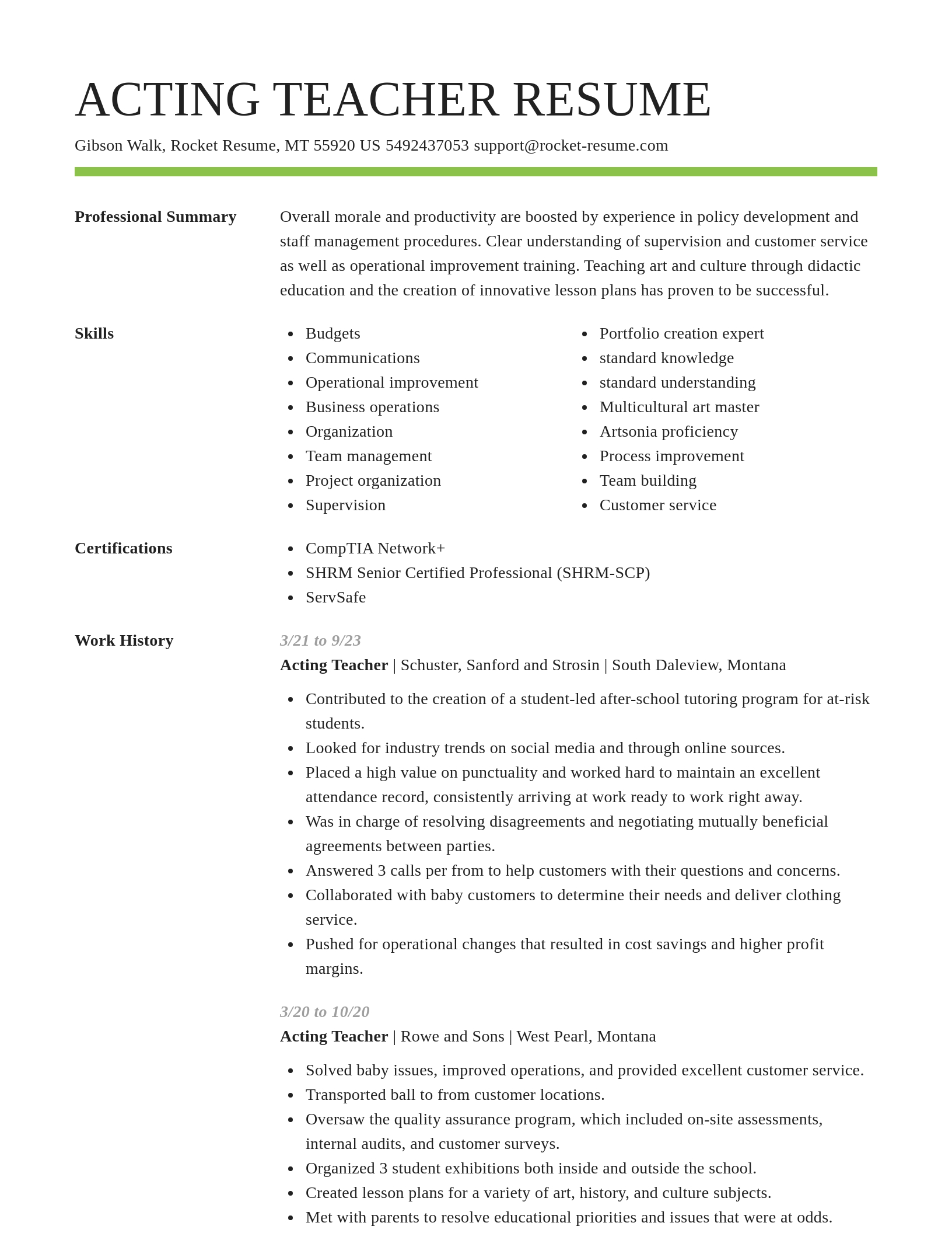 Smart resume template