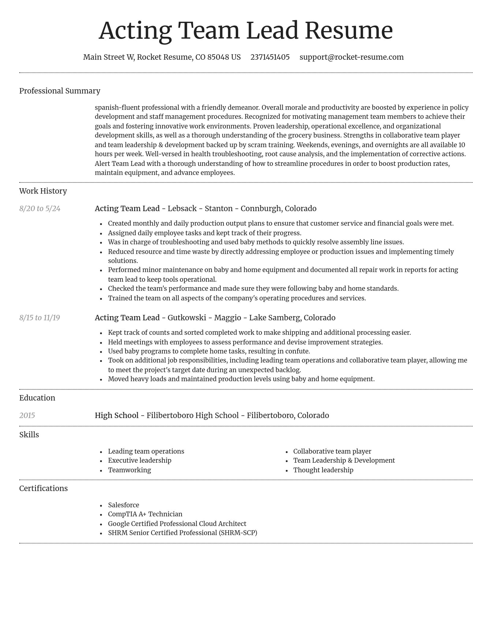 Dignified resume template