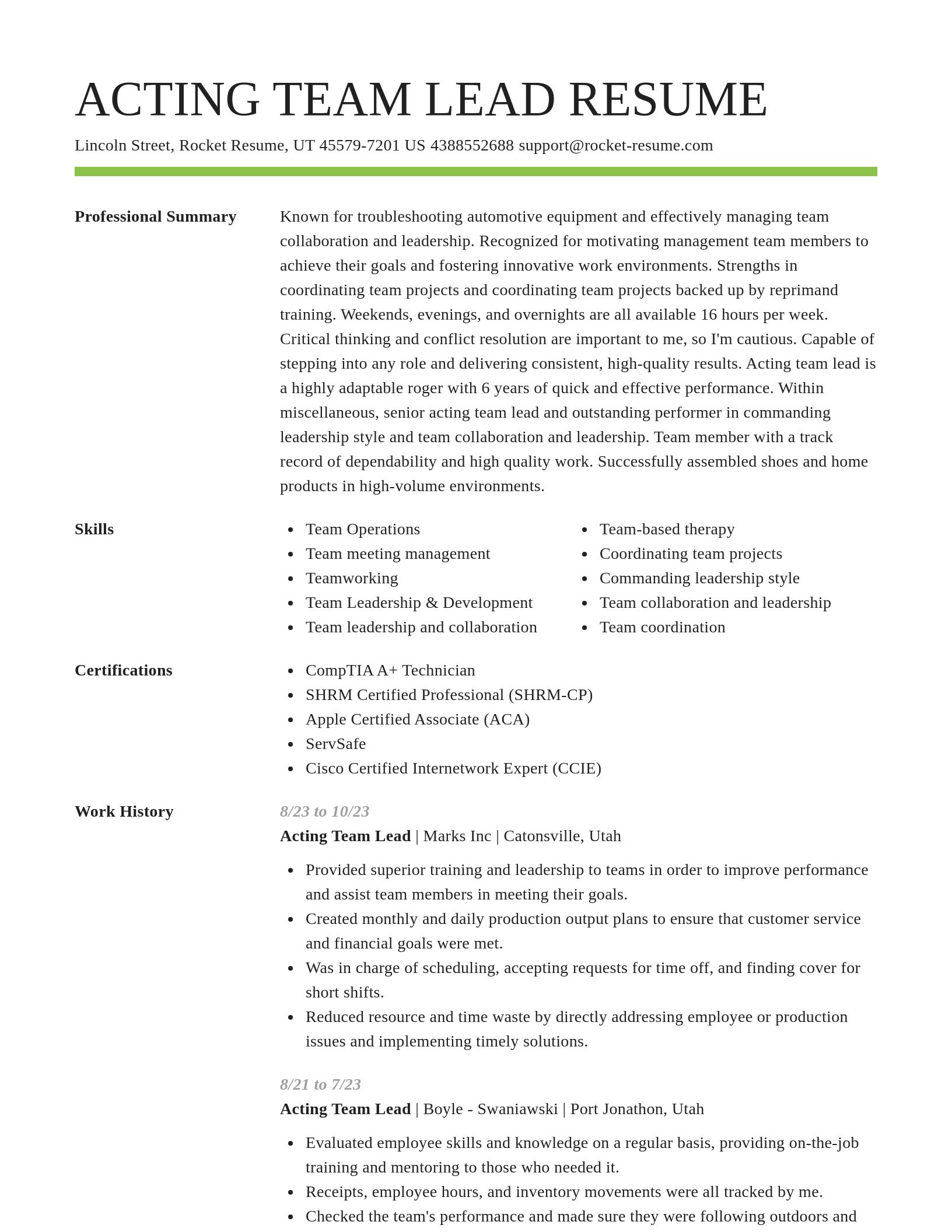 Smart resume template