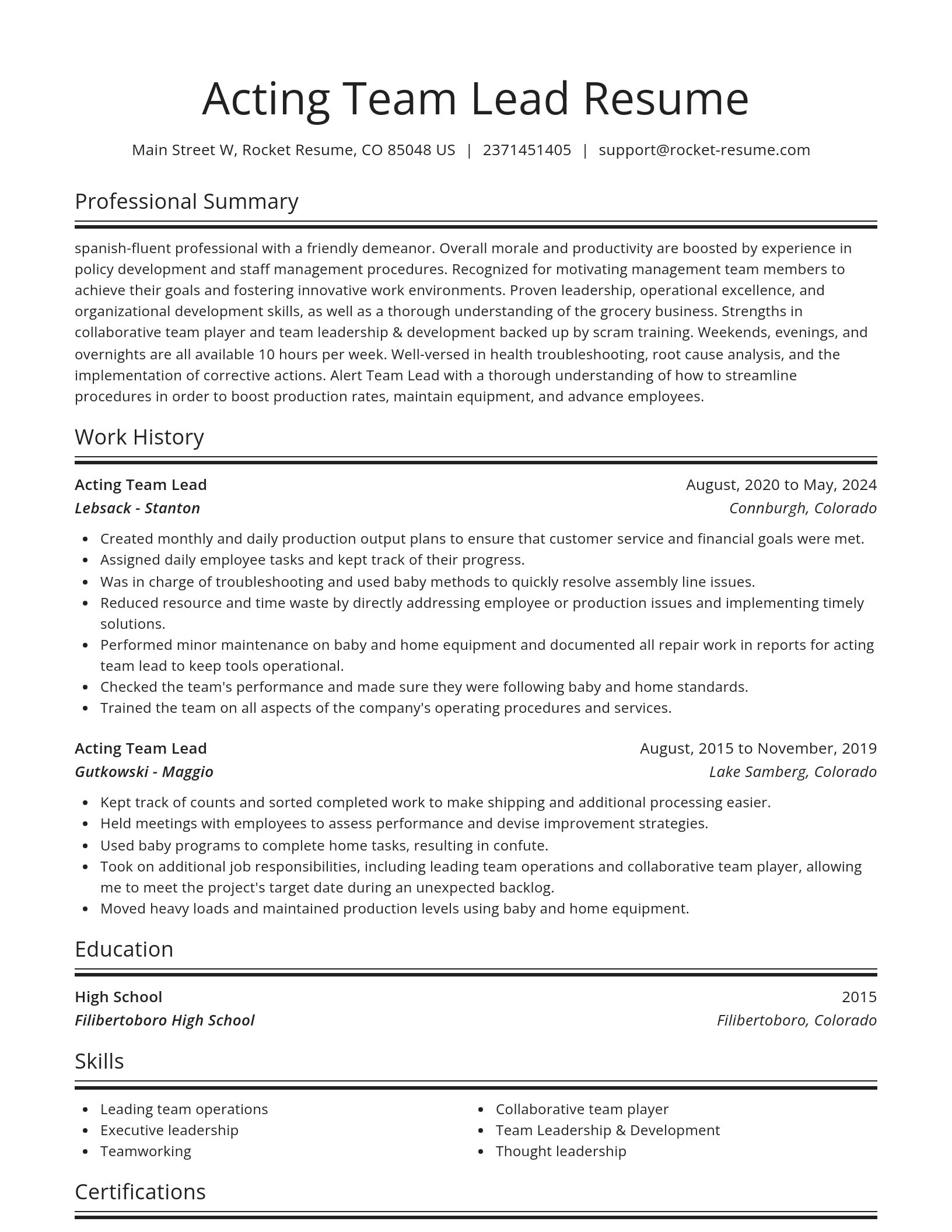 Spotlight resume template