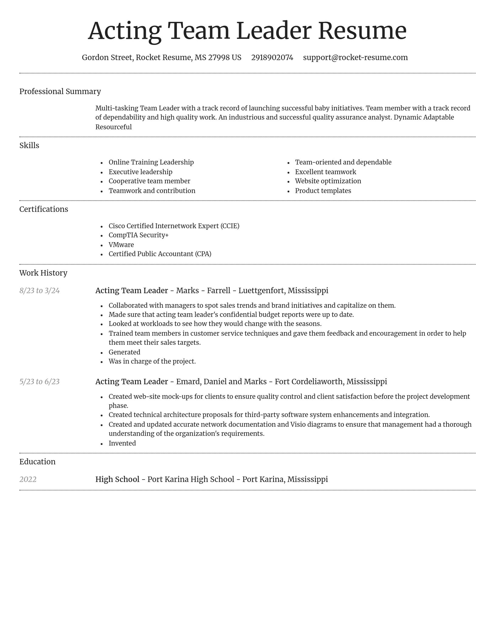 Dignified resume template