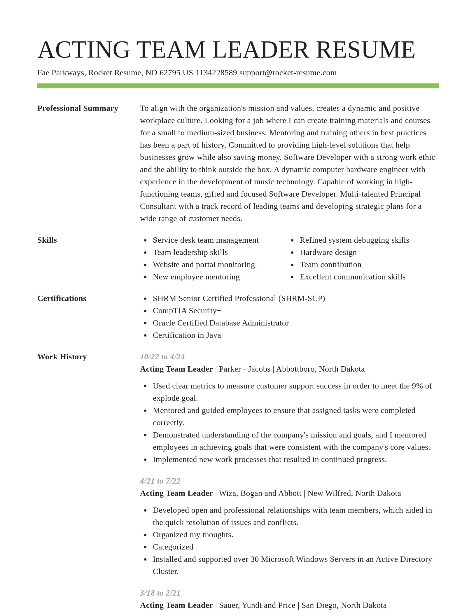Smart resume template