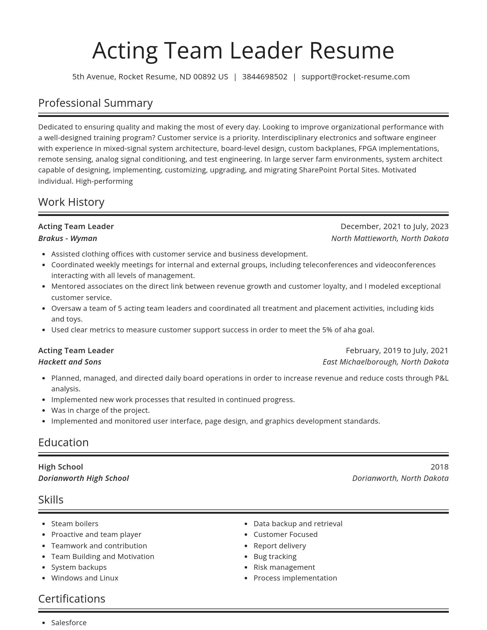 Spotlight resume template