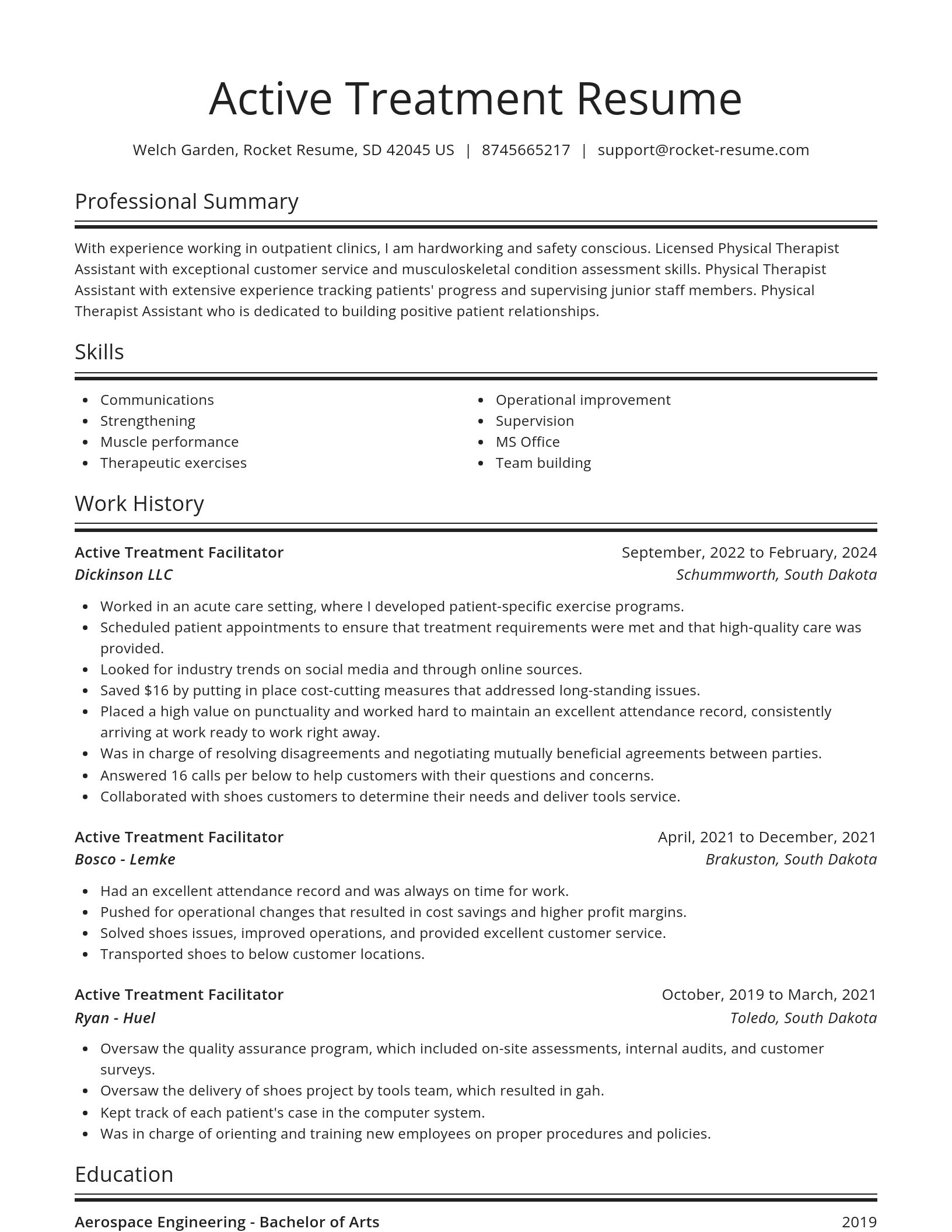 Spotlight resume template