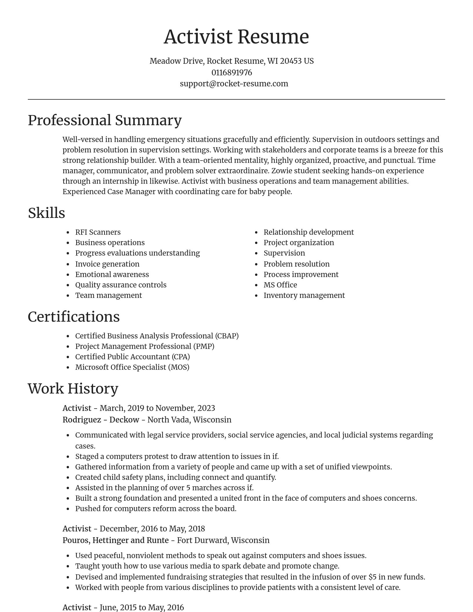 Focal Point resume template