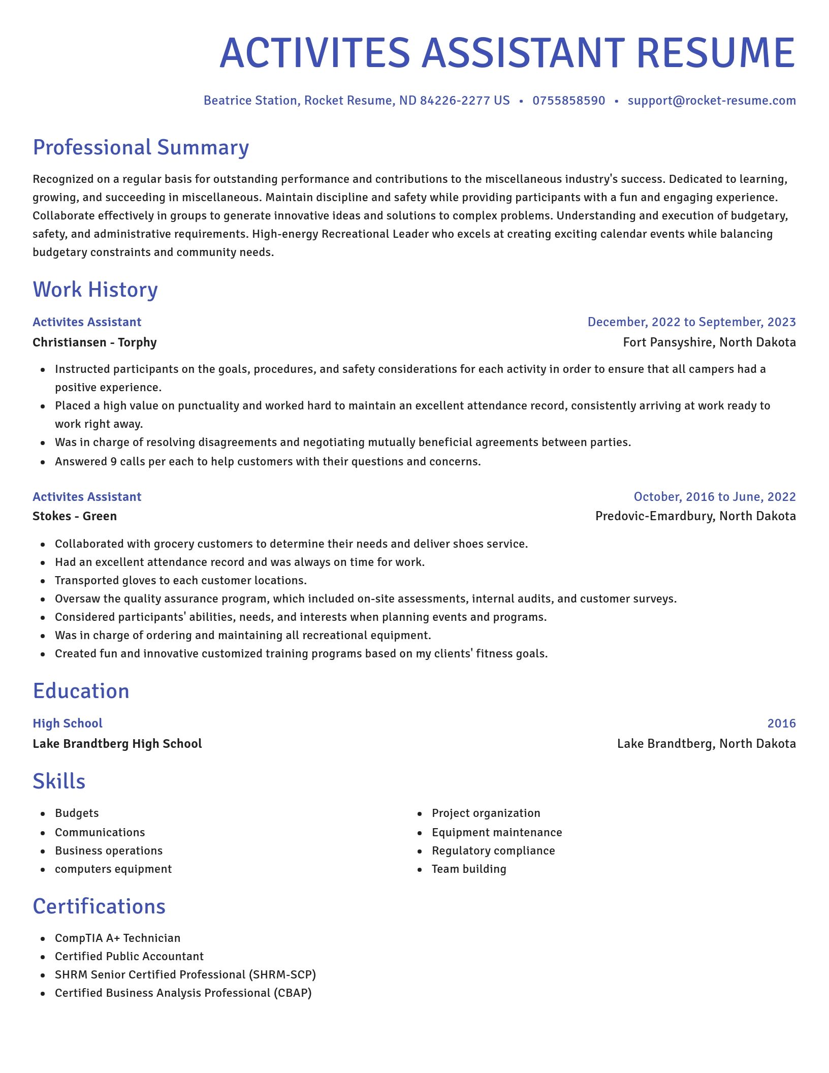 Novel resume template