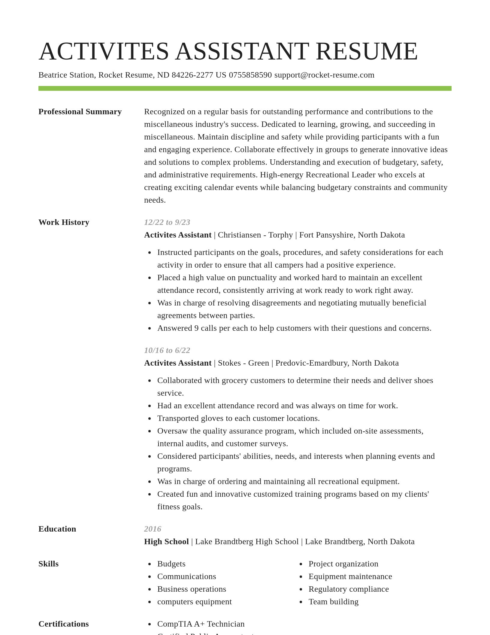 Smart resume template