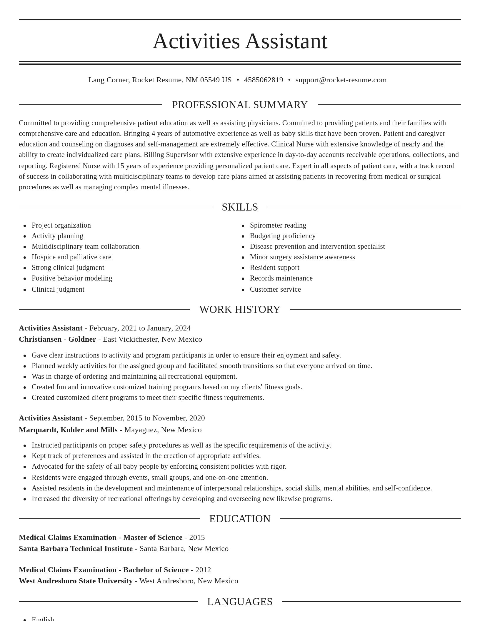 Elegant resume template
