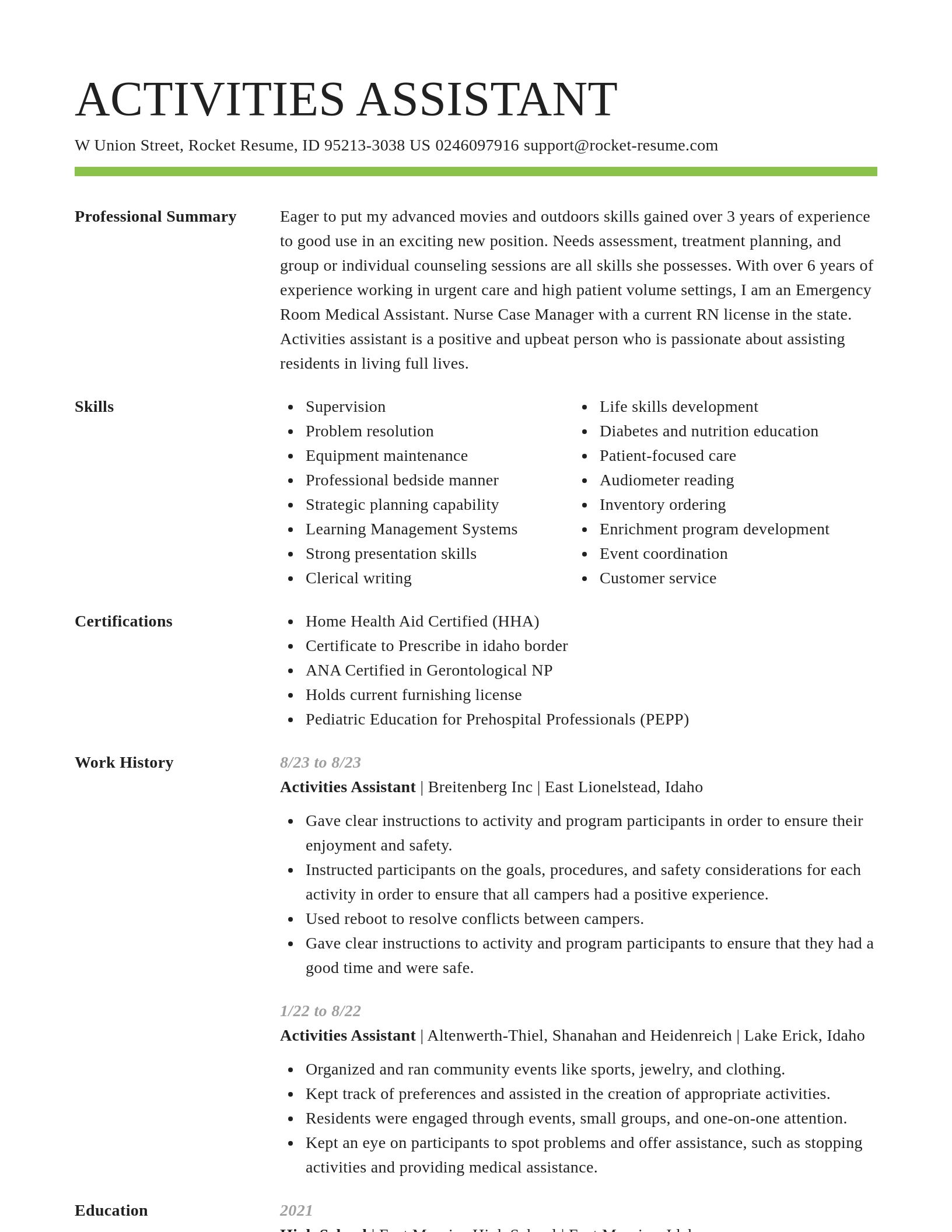 Smart resume template