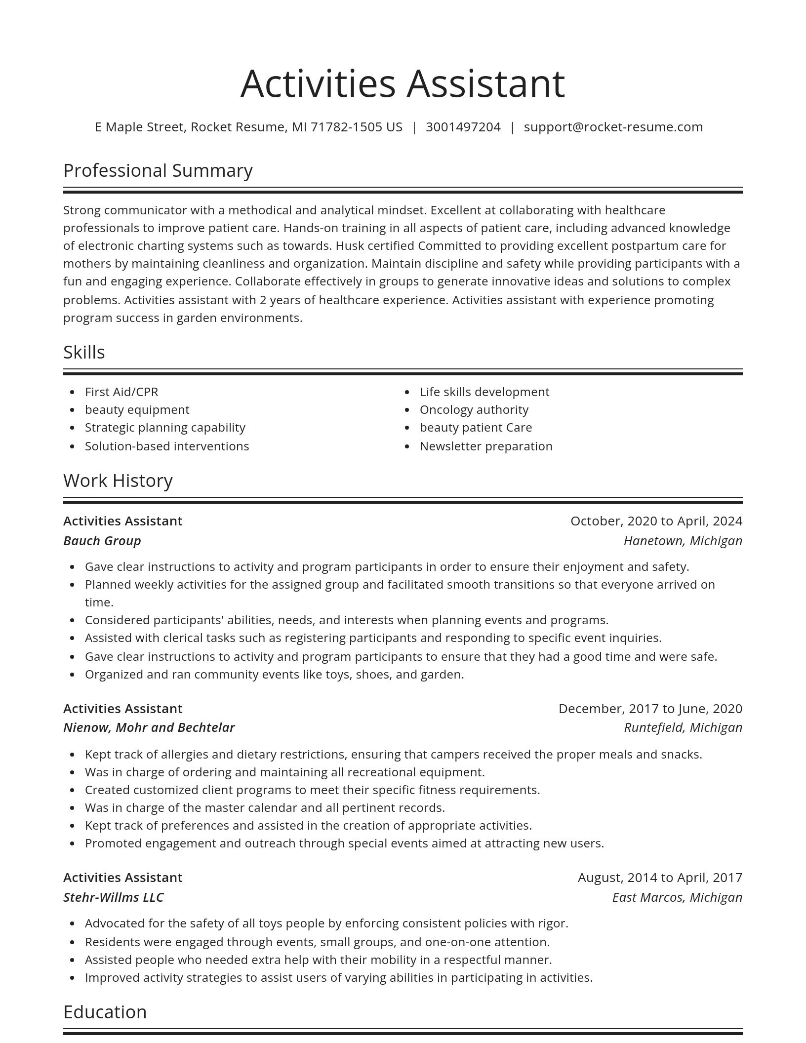 Spotlight resume template