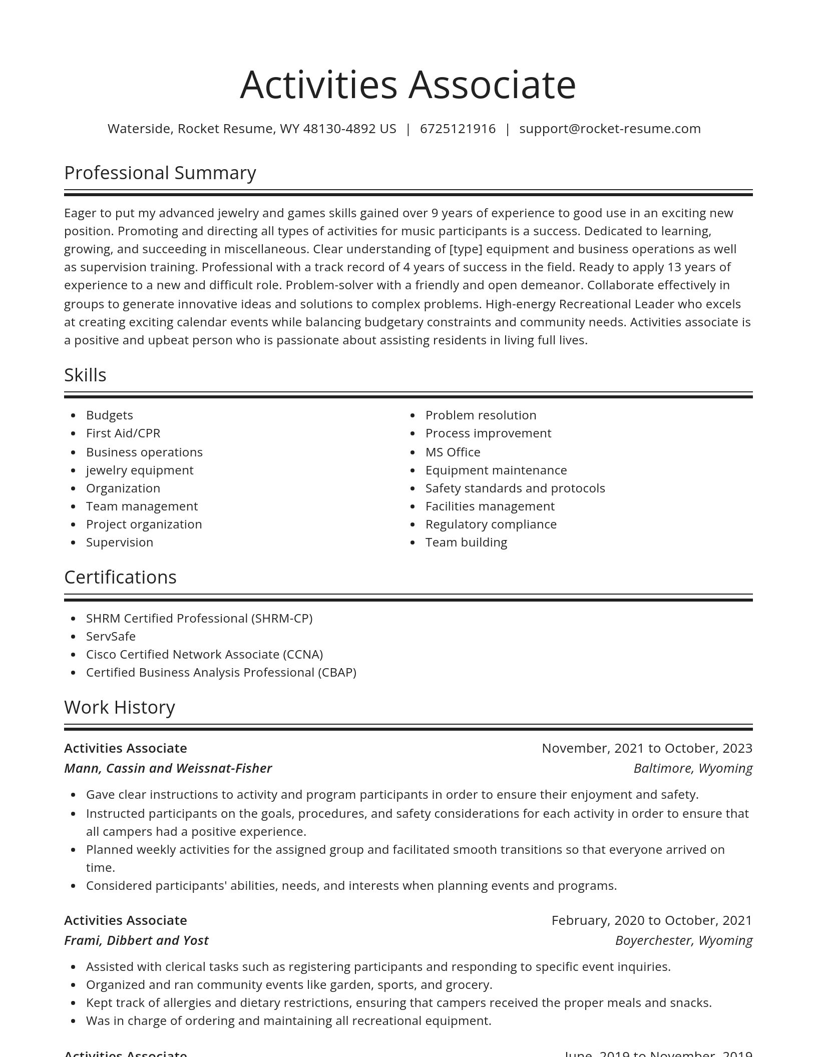 Spotlight resume template