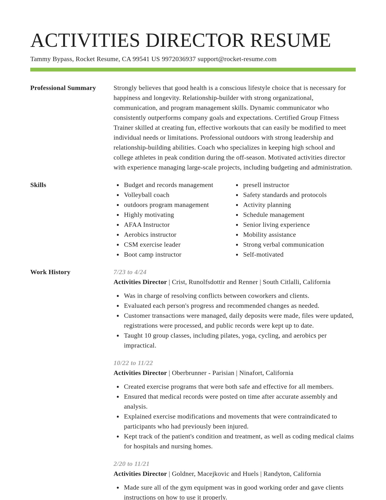 Smart resume template