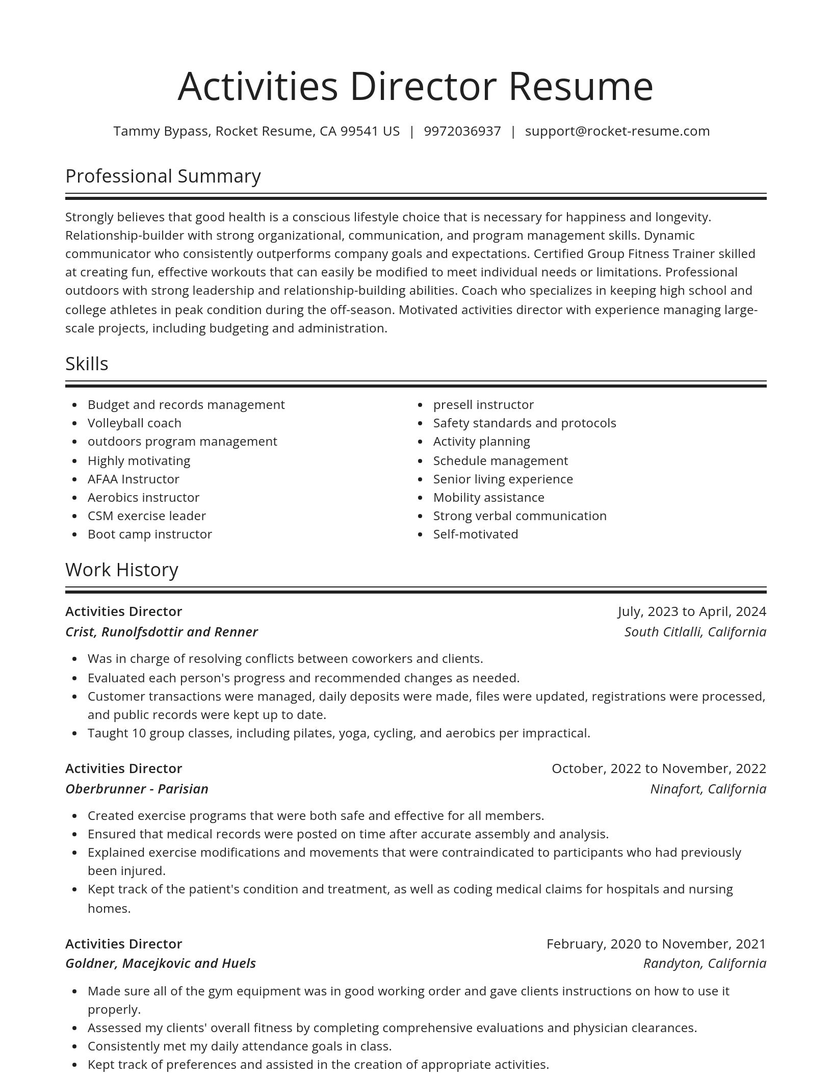 Spotlight resume template