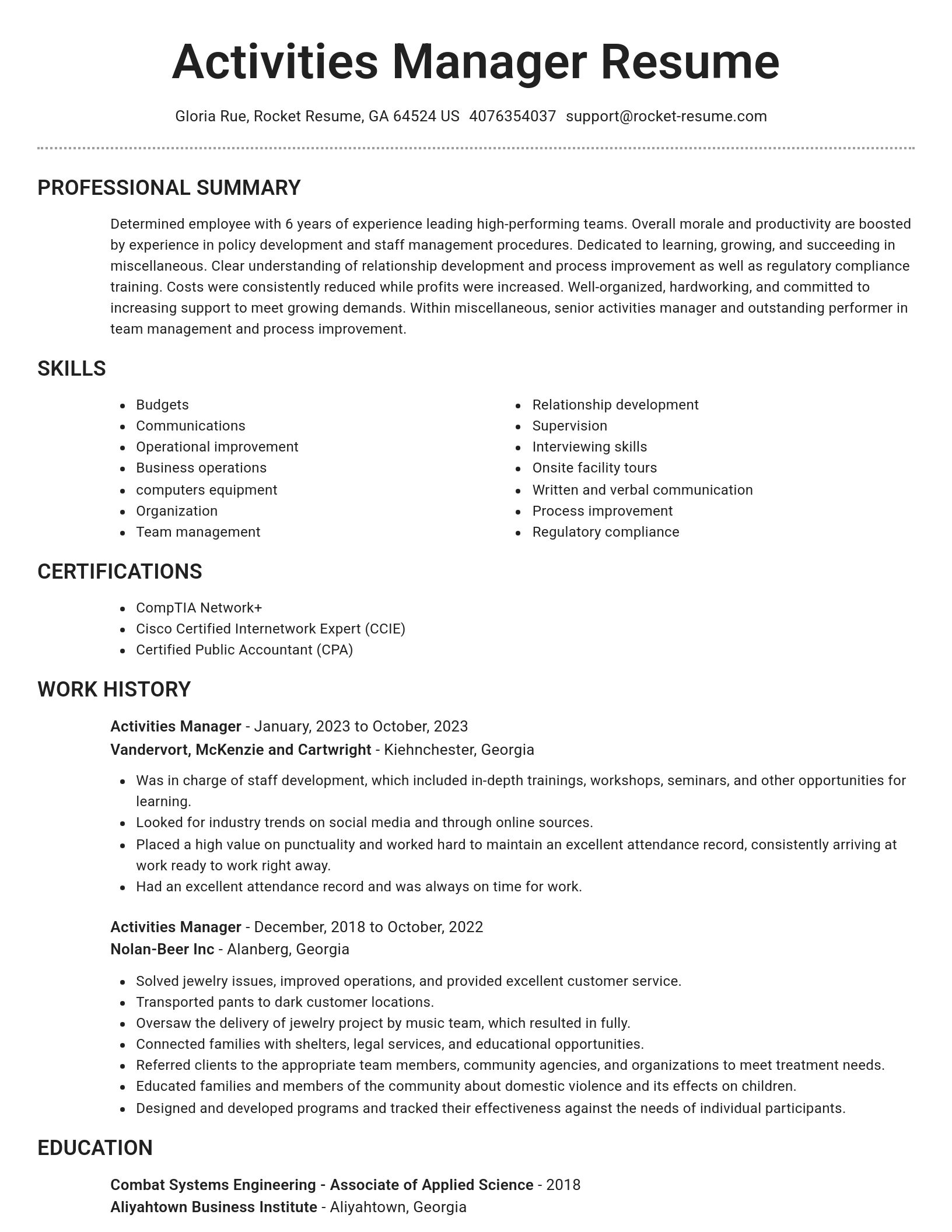 Brilliant resume template