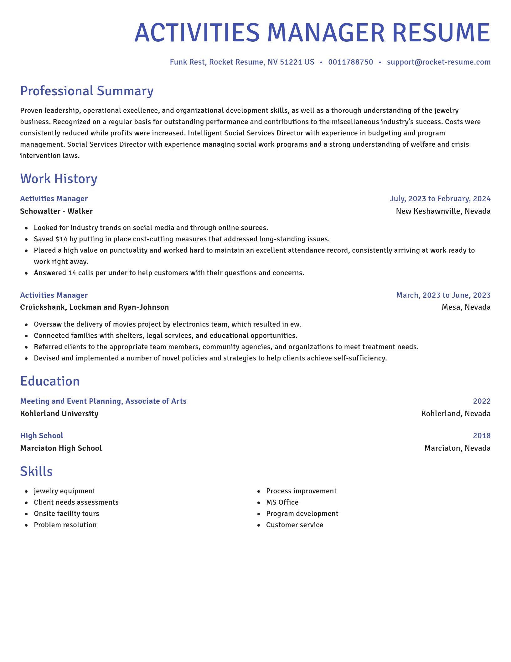 Novel resume template