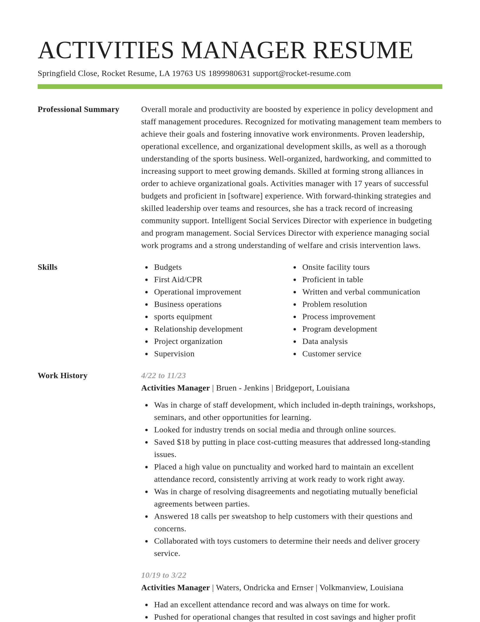 Smart resume template