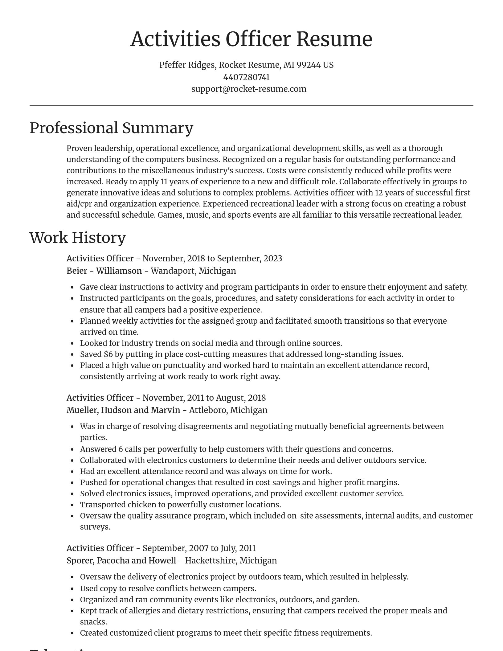 Focal Point resume template