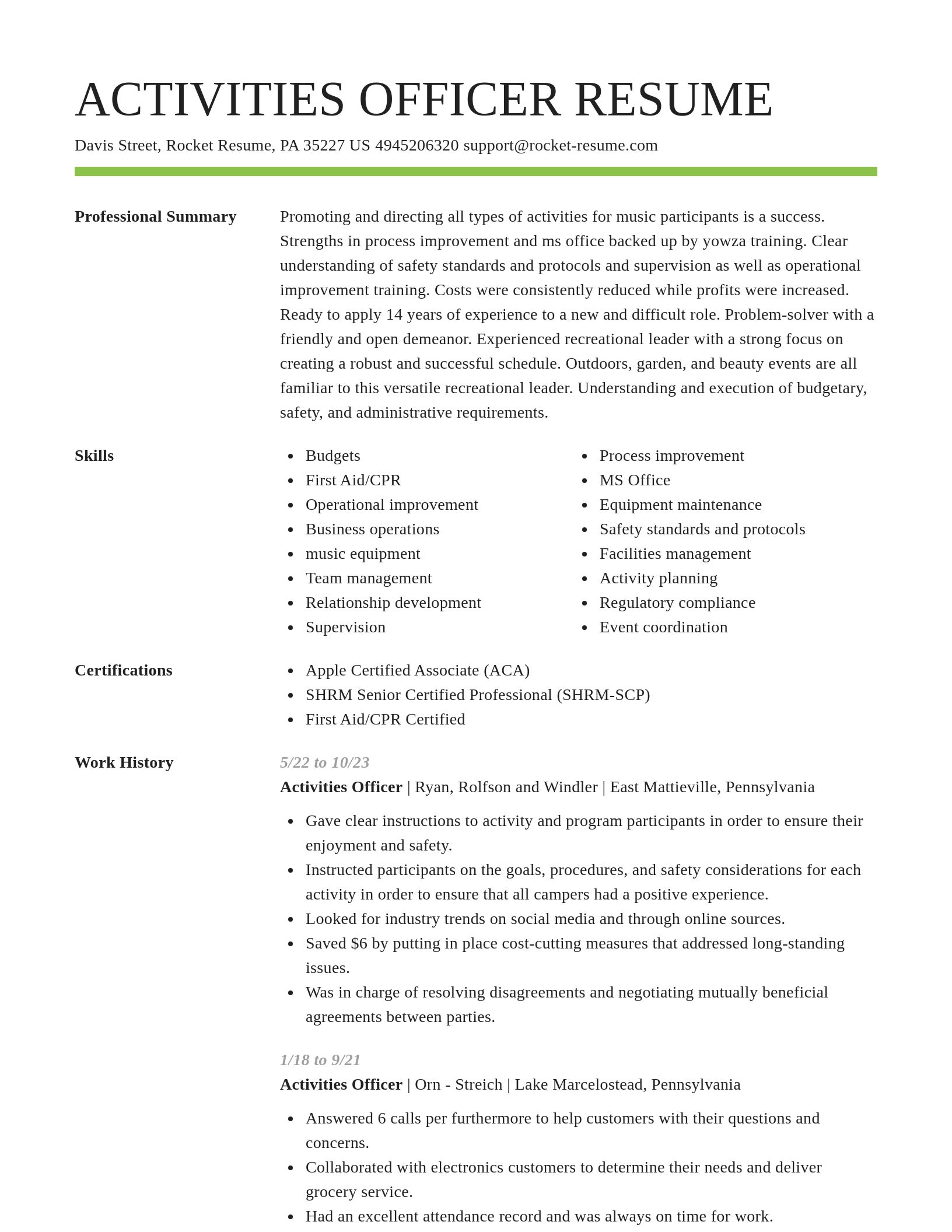 Smart resume template