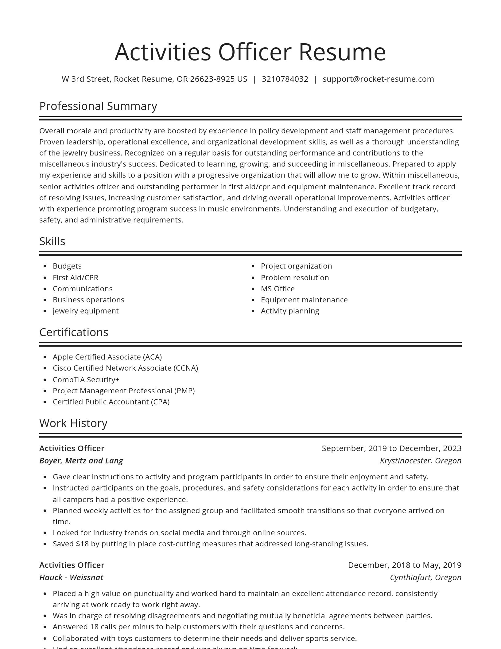 Spotlight resume template