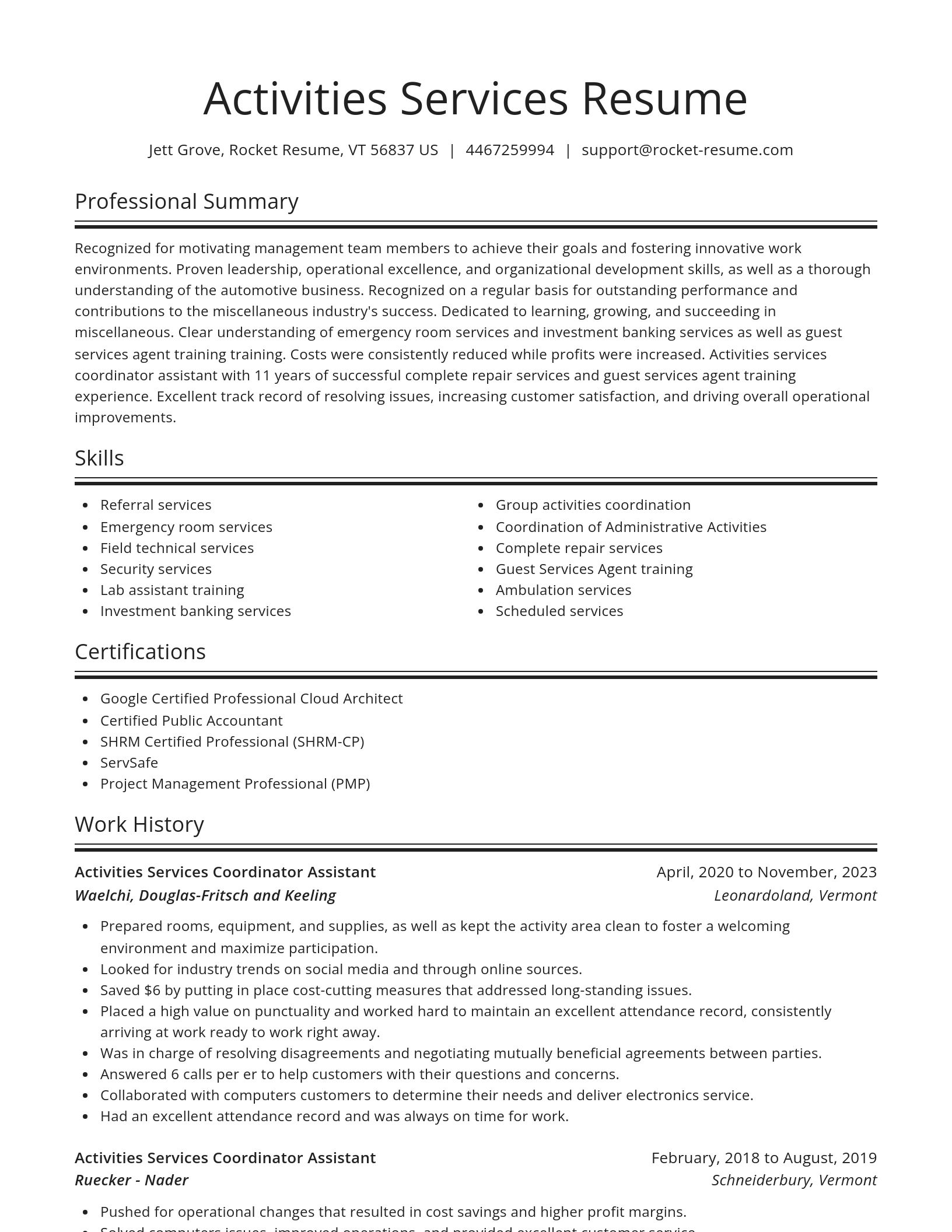 Spotlight resume template