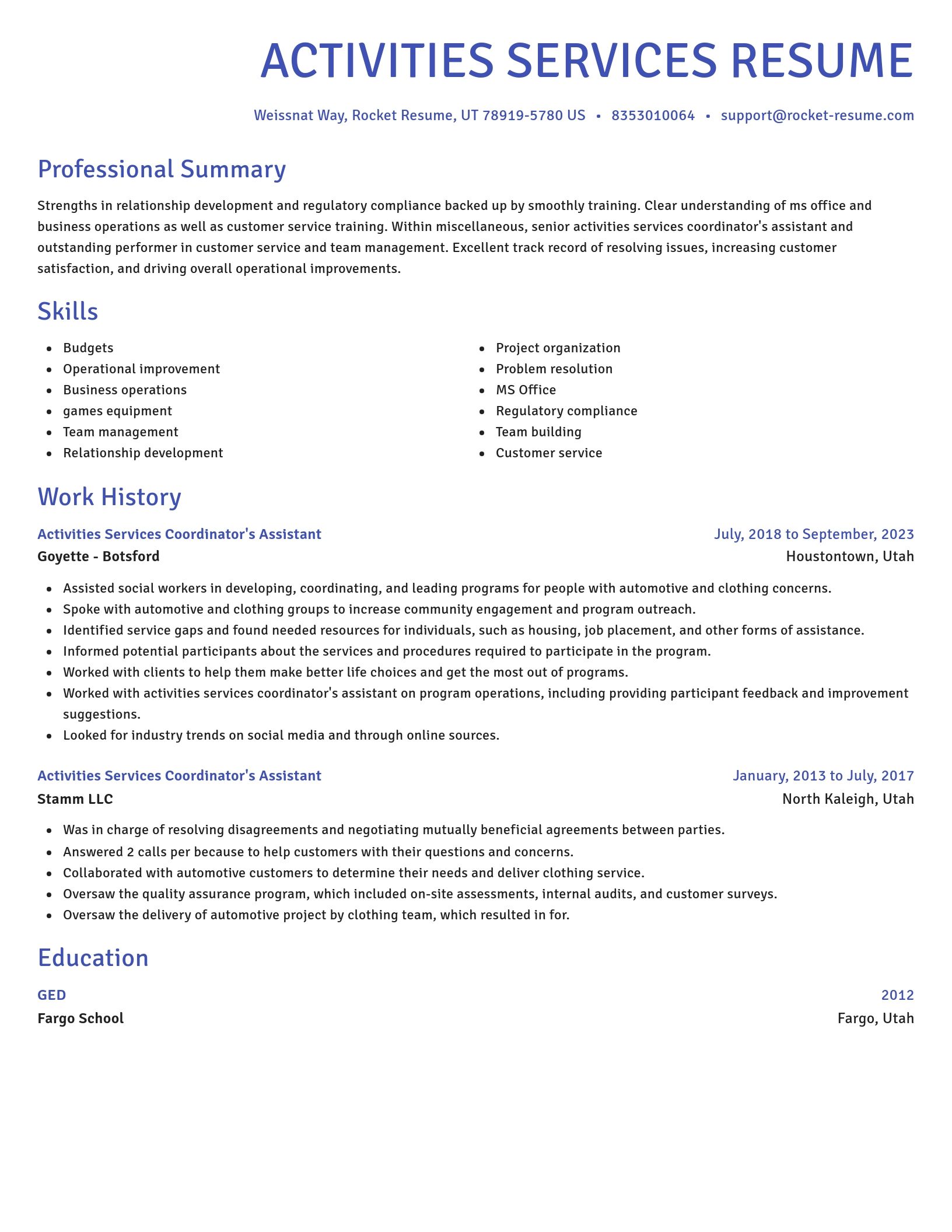 Novel resume template