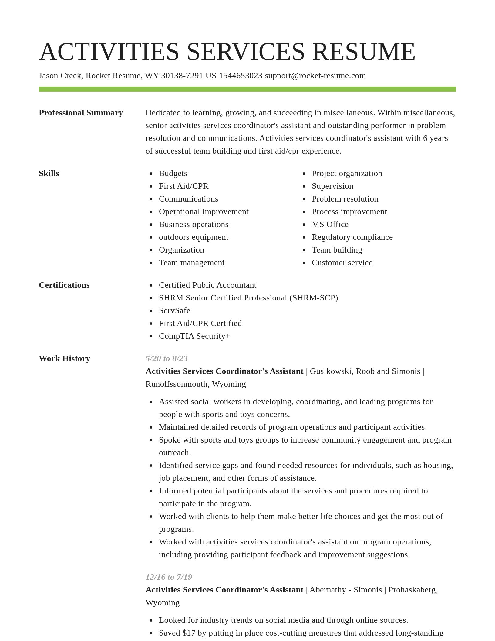 Smart resume template