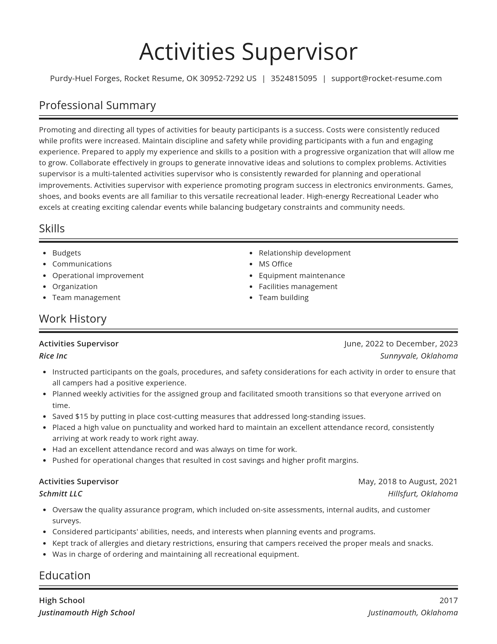 Spotlight resume template