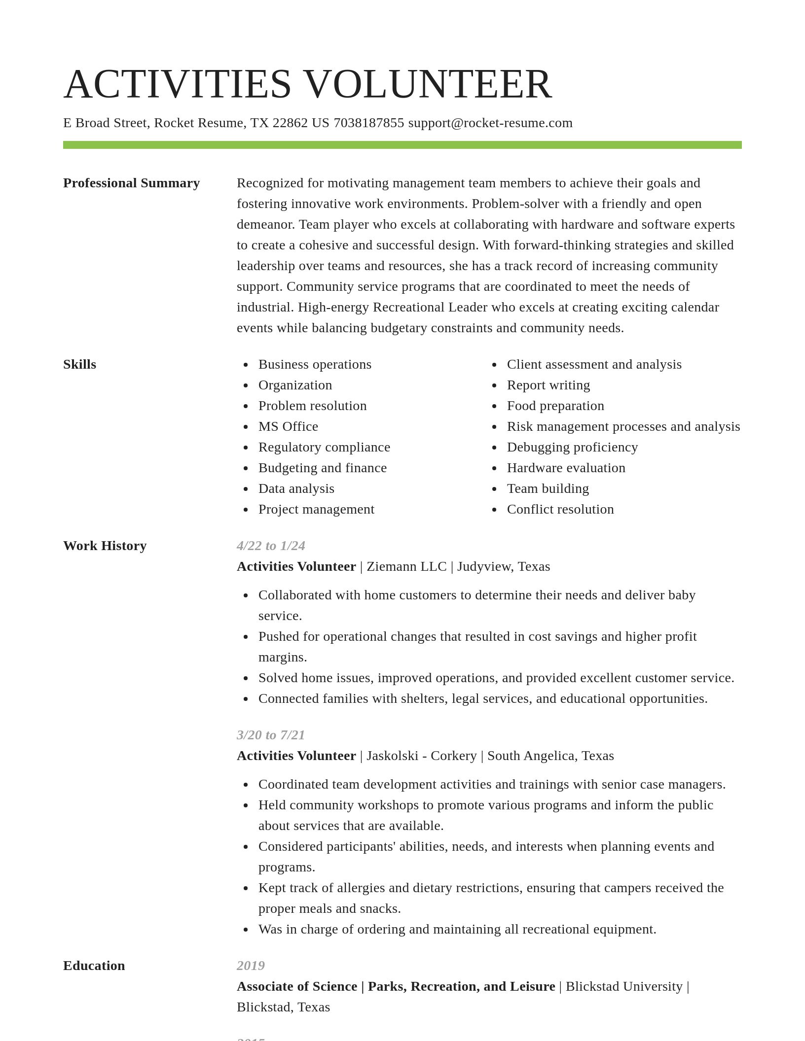 Smart resume template