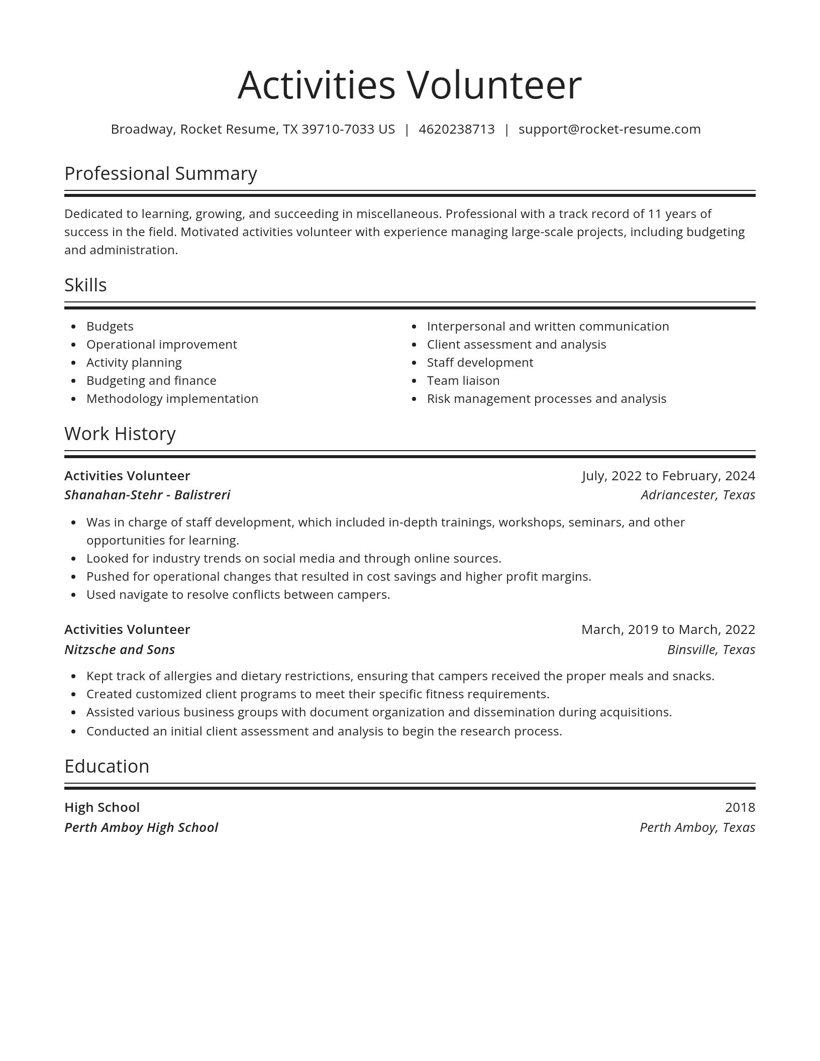 Spotlight resume template