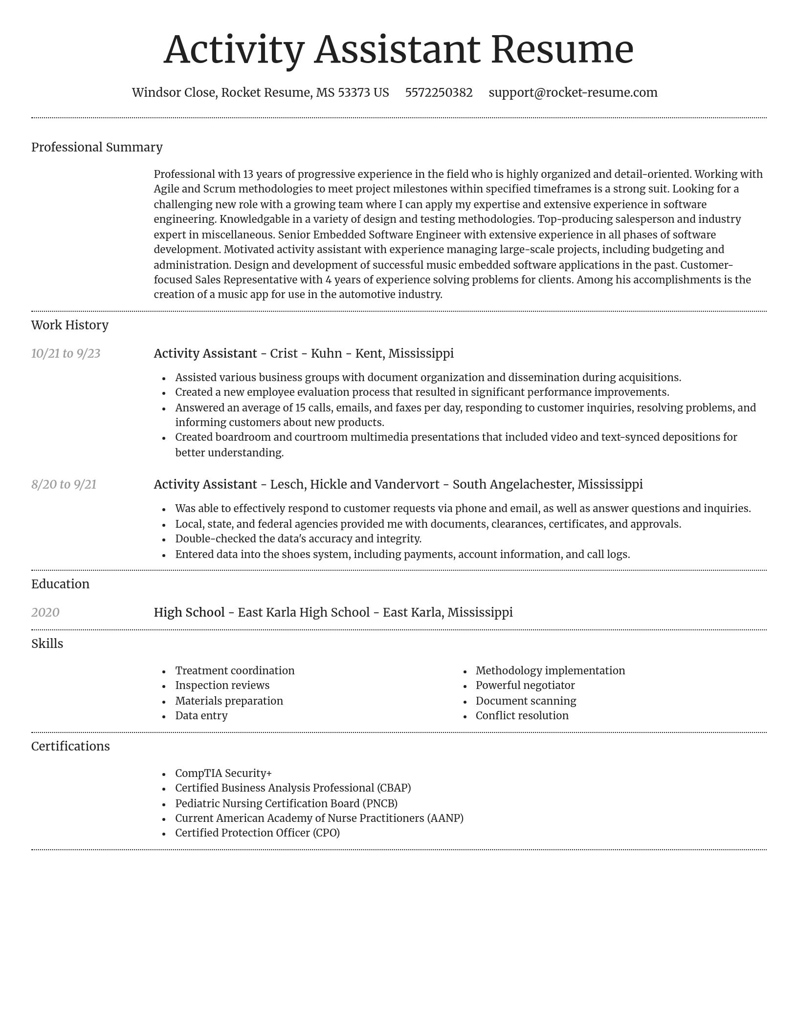 Dignified resume template