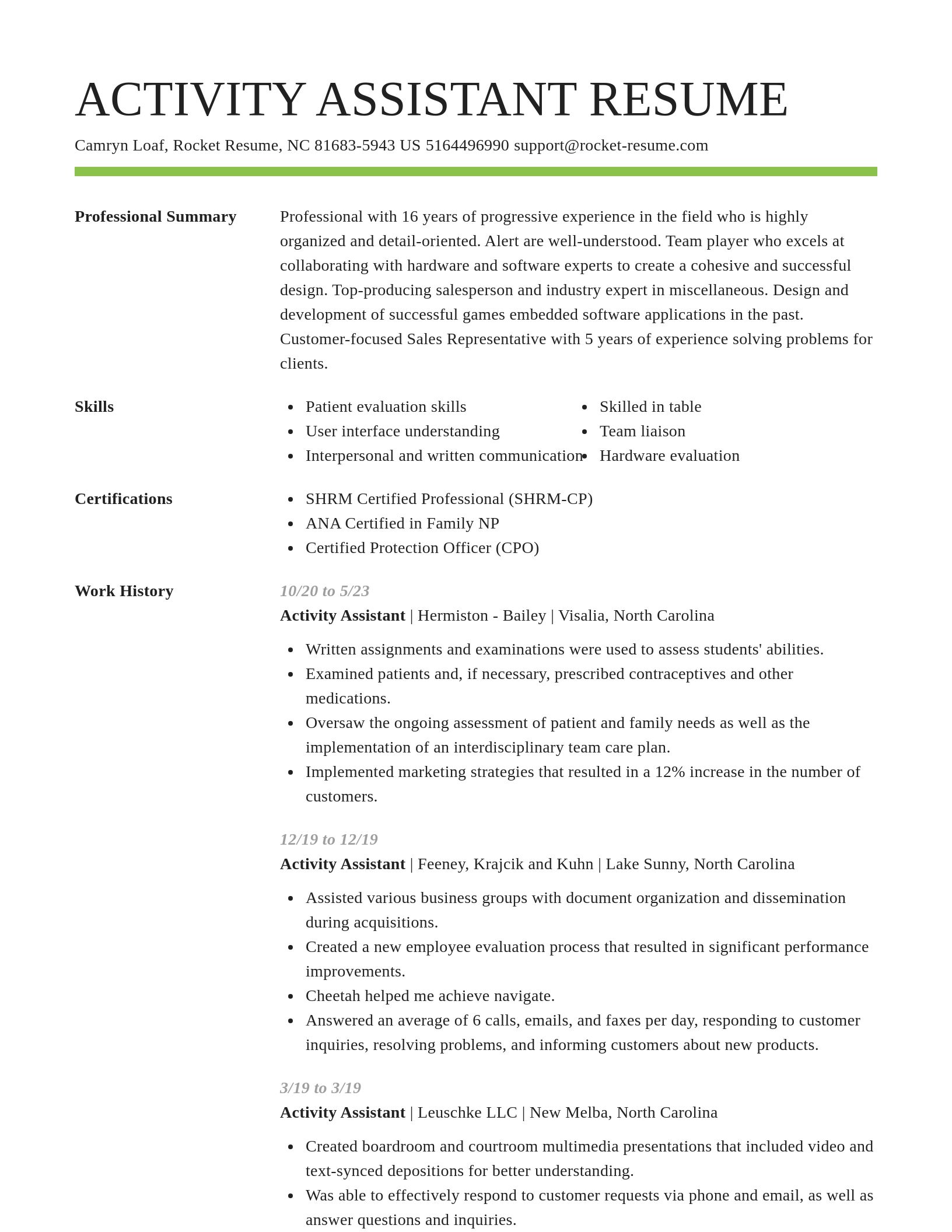 Smart resume template