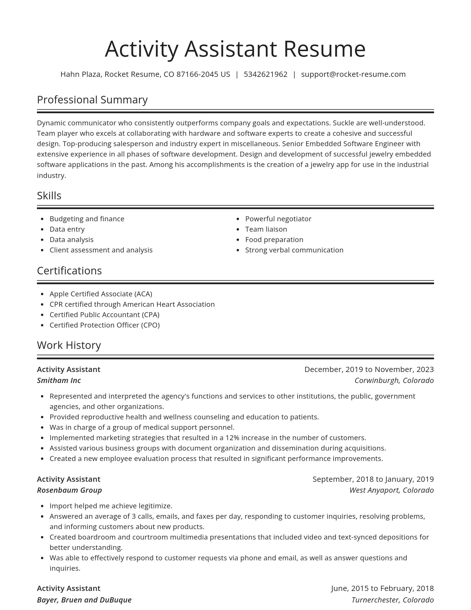 Spotlight resume template