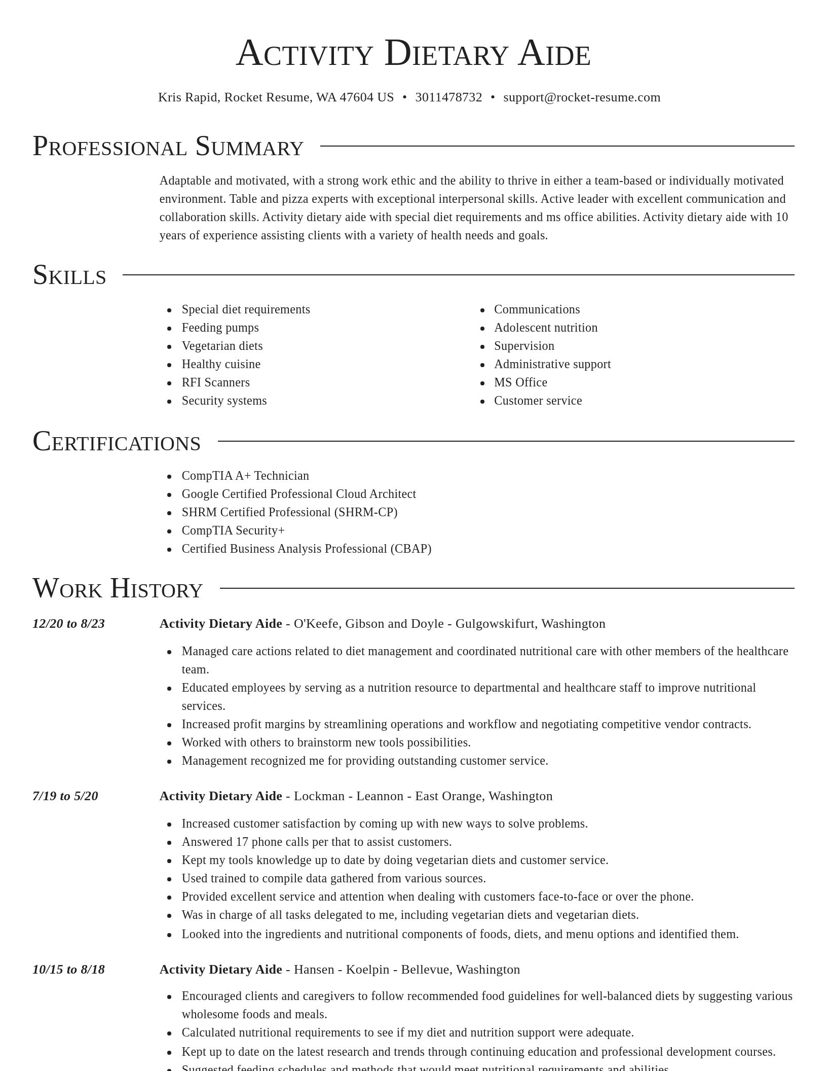 Director resume template