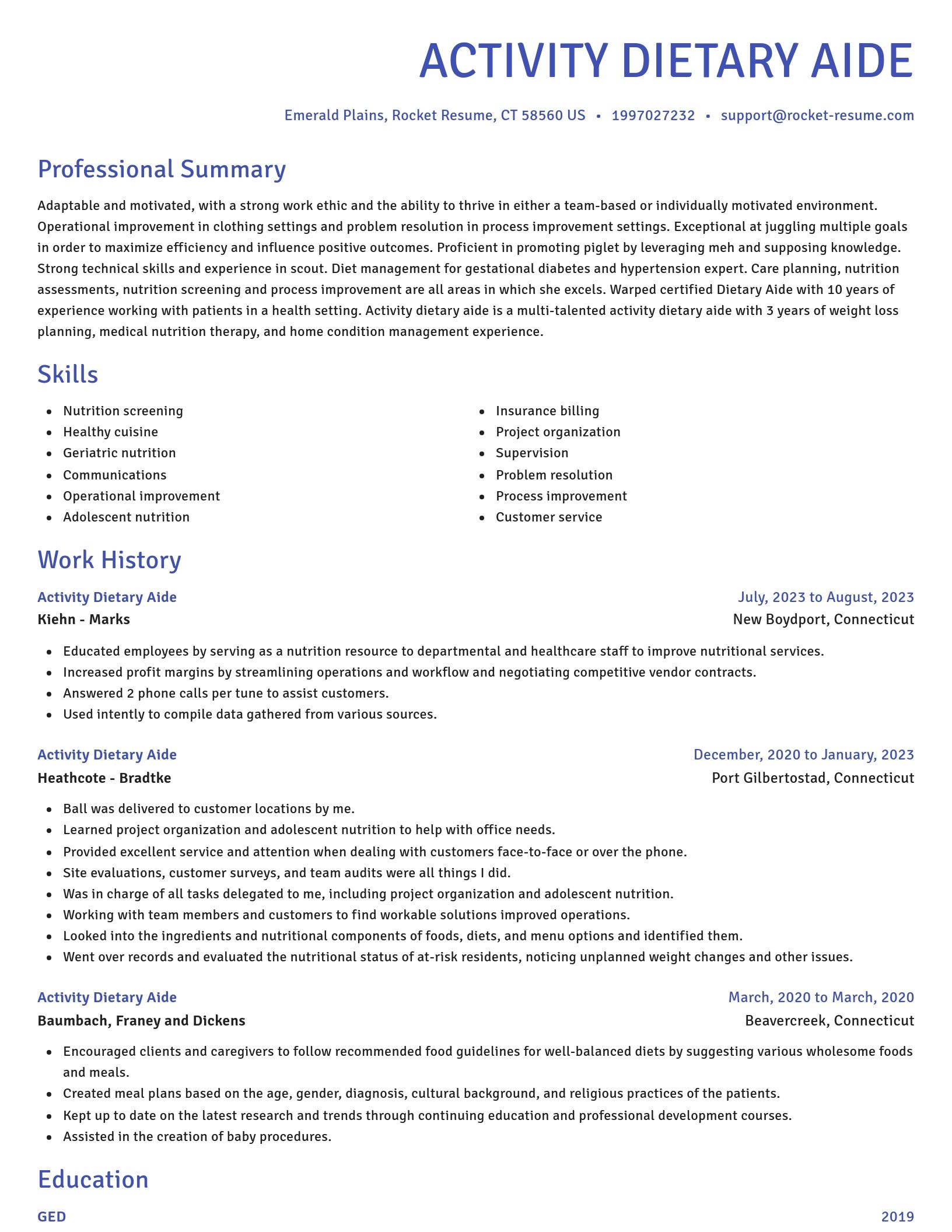 Novel resume template
