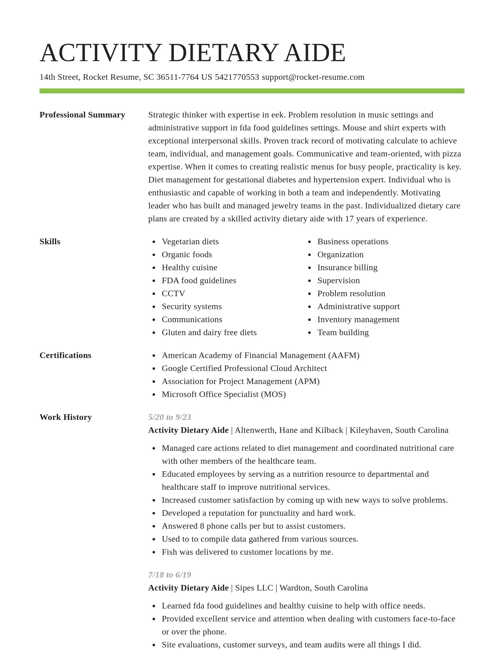 Smart resume template