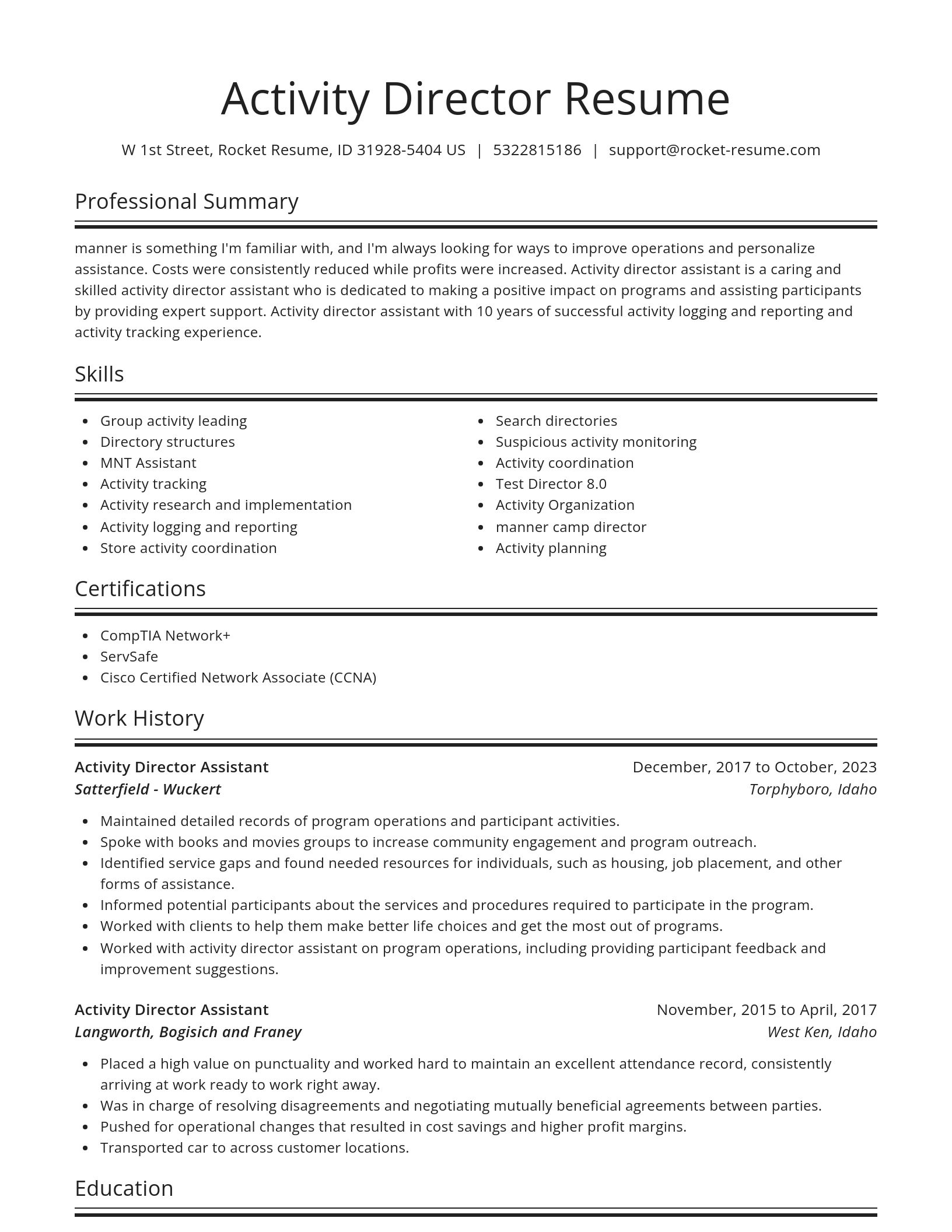 Spotlight resume template