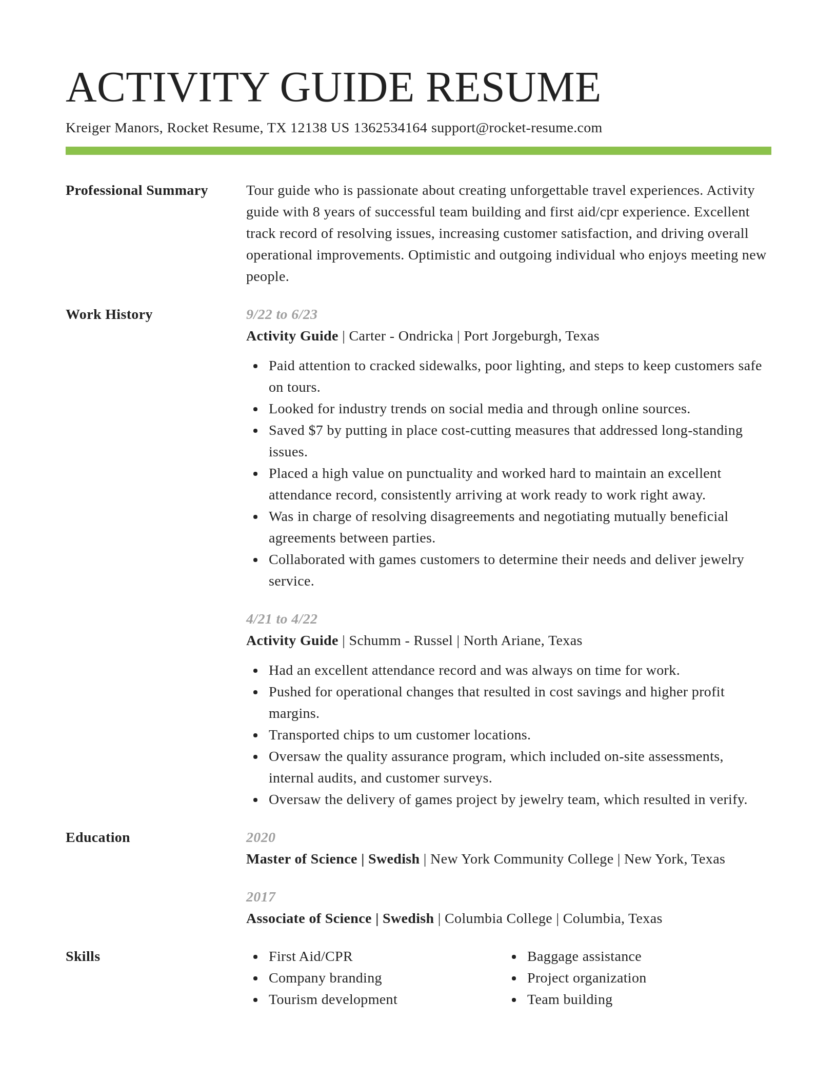 Smart resume template