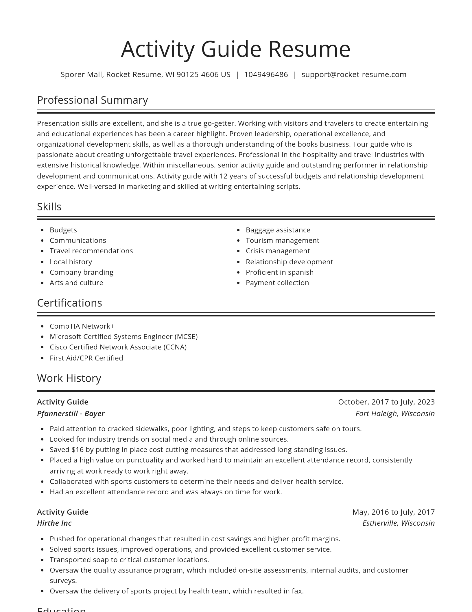 Spotlight resume template