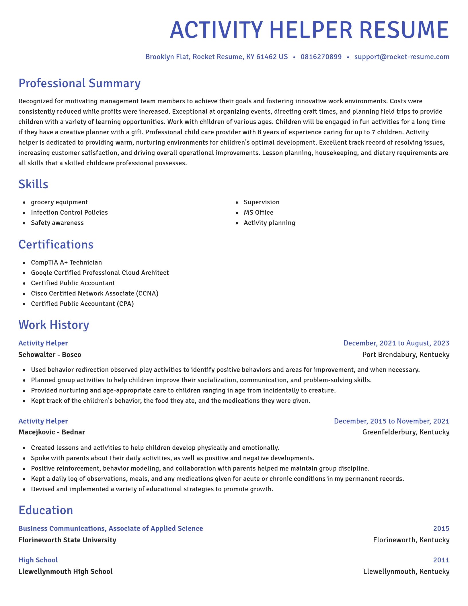 Novel resume template