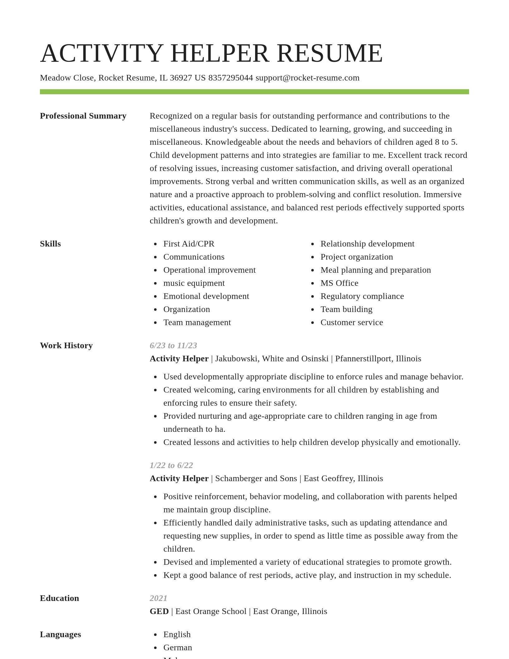 Smart resume template